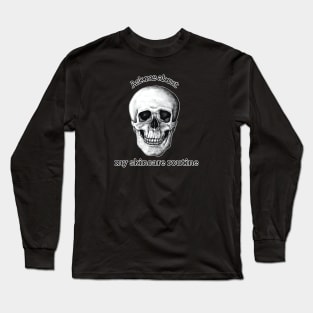 Ask me about my skincare routine skull Long Sleeve T-Shirt